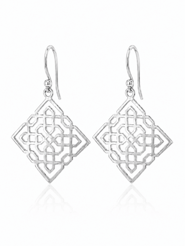 pendientes celosía en plata de ley
