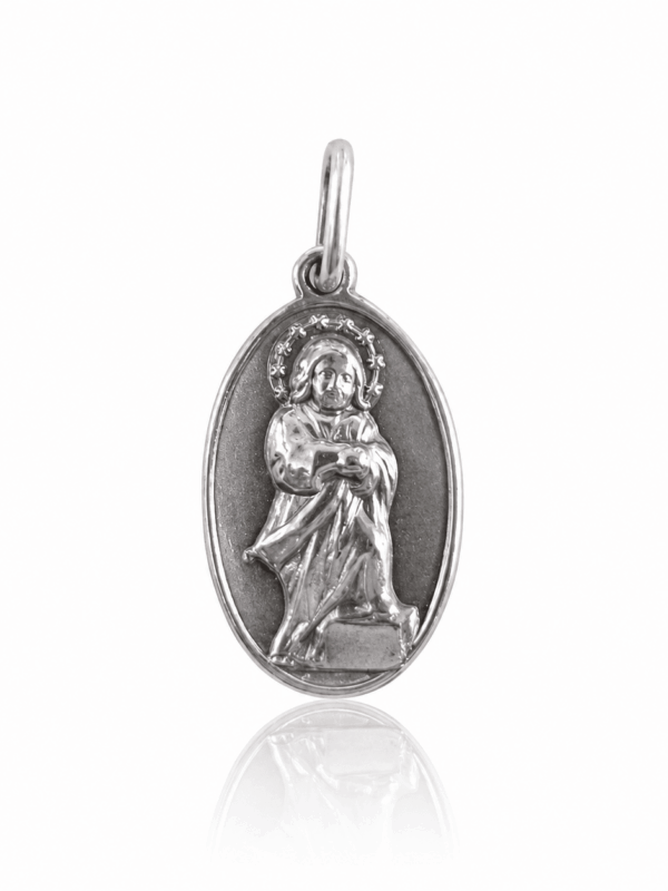 medalla virgen niña pequeña. plata de ley