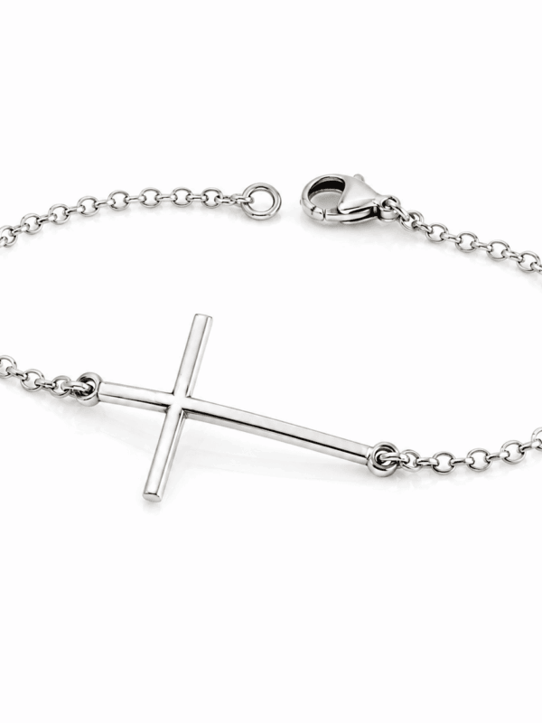 pulsera cruz con cadena pequeña