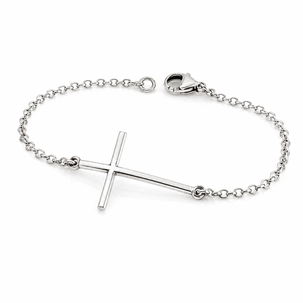 pulsera cruz con cadena pequeña