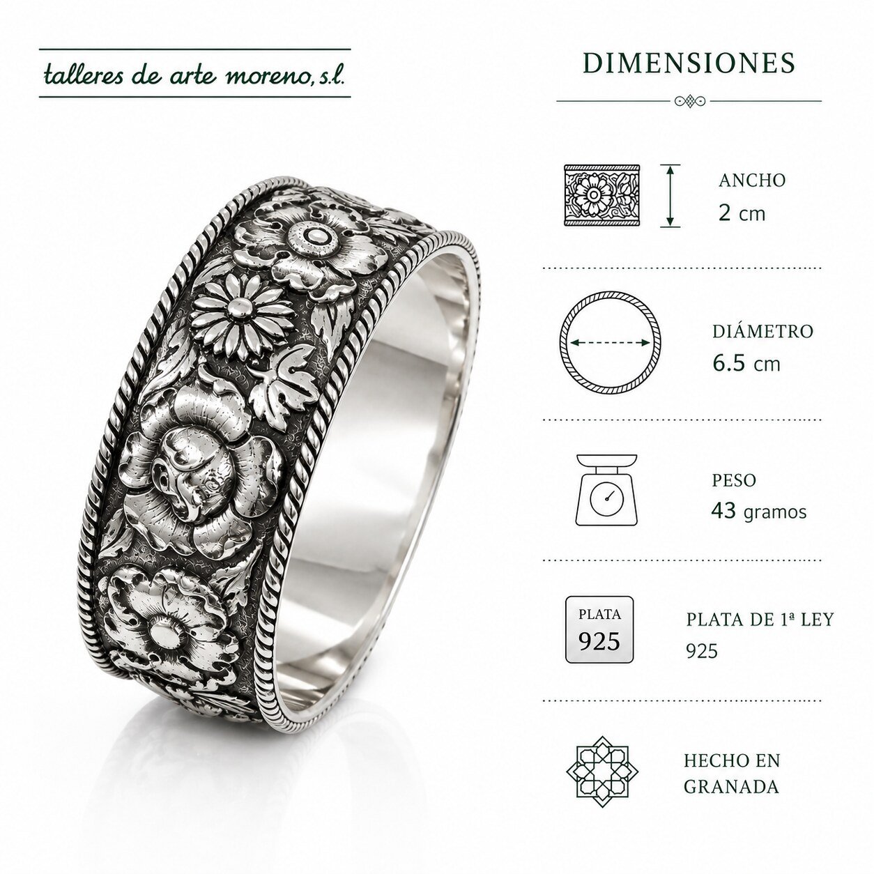 pulsera con flores pequeña